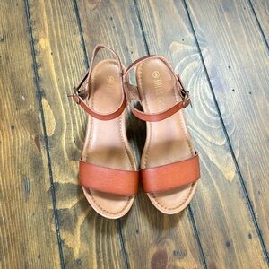 Faux leather heel sandal